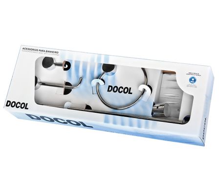 KIT ACCESORIOS 5 PIEZAS DOCOL SINGLE CROMO 183106