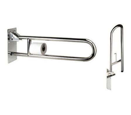 BARRA DE APOYO ART. P/DISCAP.75CM C/PAPELERA FS-134 AC.INOX.