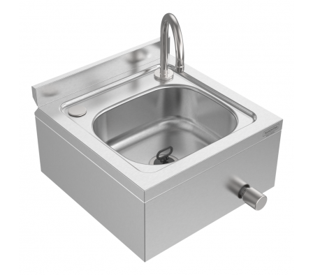 LAVATORIO INDUSTRIAL TRAMONTINA AC. INOX SATINADA C/SOPAPA 3' 40.5X40X28CM