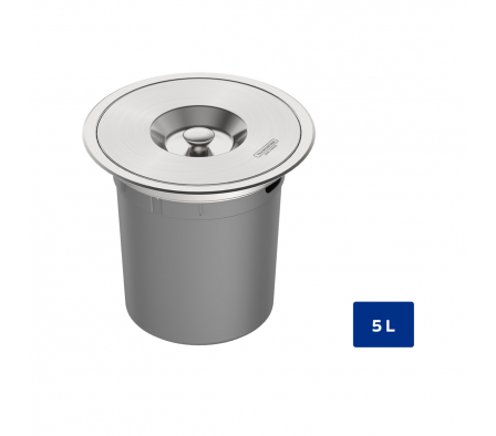 BASURERO DE EMBUTIR 5LTS. C/TAPA AC. INOX. TRAMONTINA 25X22CM