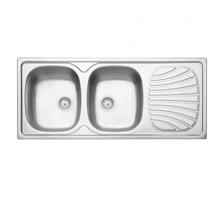 PILETA ACERO INOX 2 BACHAS REVERSIBLE TRAMONTINA (116X50CM)  93880/603