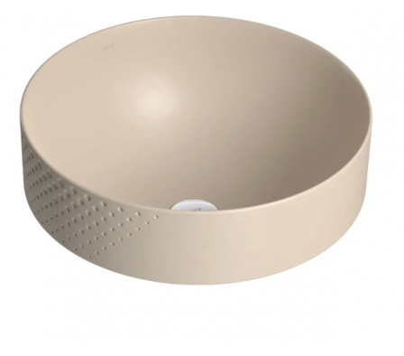 LAVATORIO SOBREPONER REDONDO DECA MARFIL CON TEXTURA L.1050.LS.21