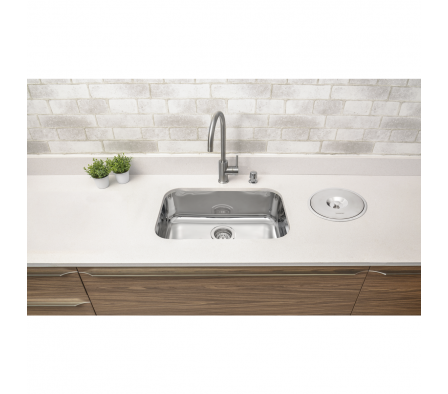 BACHA EMBUTIR RECTANGULAR LAVINIA ALTO BRILLO C/SOPAPA 4.5"+R 56X34X17 94024/203