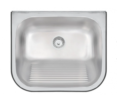 LAVADERO PARED HERA SATINADA 3.5" C/SOPAPA 50X40X22.5 94401/107