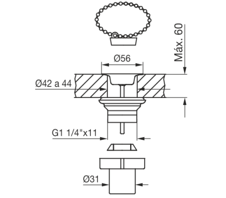 SOPAPA P/LAVATORIO FV NEGRO 246.01