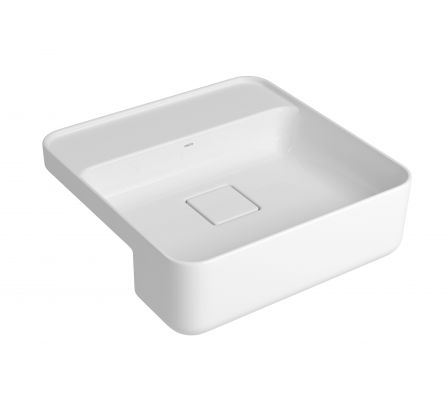 LAVATORIO SEMIEMPOTRAR DECA CON MEZAD BLANCO CUADRADO  L.61040.M.17