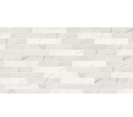 PISO ITALGRANITI STATUARIO LUX LIST MIX SQ RET 20X120 1.44M X6U
