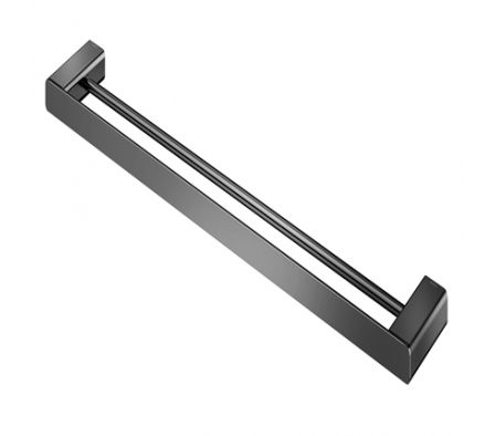 TOALLERO BARRAL DOBLE 600MM DOCOL FLAT CHROME GRAFITO PULIDO 1013748