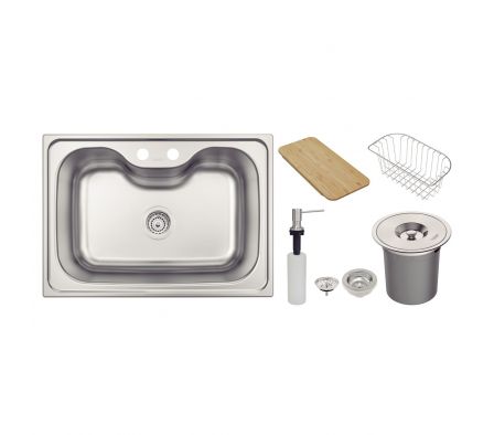 BACHA SOBR. RECT. TRAMONTINA MORGANA SATINADO 40L 4.5' (68.5X48.5X20.3CM)+5ACC 93806/082