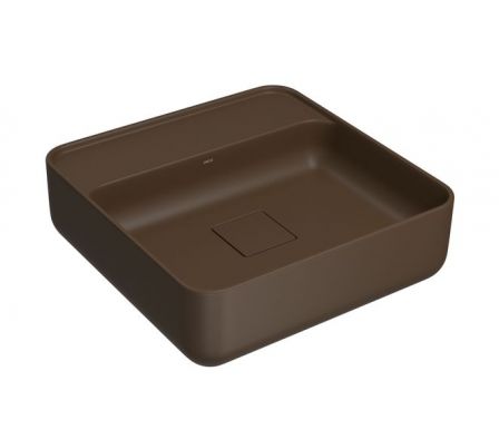 LAVATORIO DE APOYO CON MESA DECA CUADRADO MARROM MATE L.11040.M.22