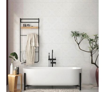 PISO CECAFI LODZ WHITE PLUS HD 38X75 2MX7U