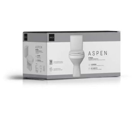 KIT ASPEN 6 PZS CON CISTER CUADRA. DECA BLANCO KP.751.17