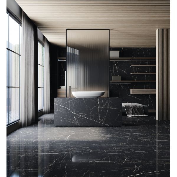 PISO PORTOBELLO NERO VENATO SILK 120X120